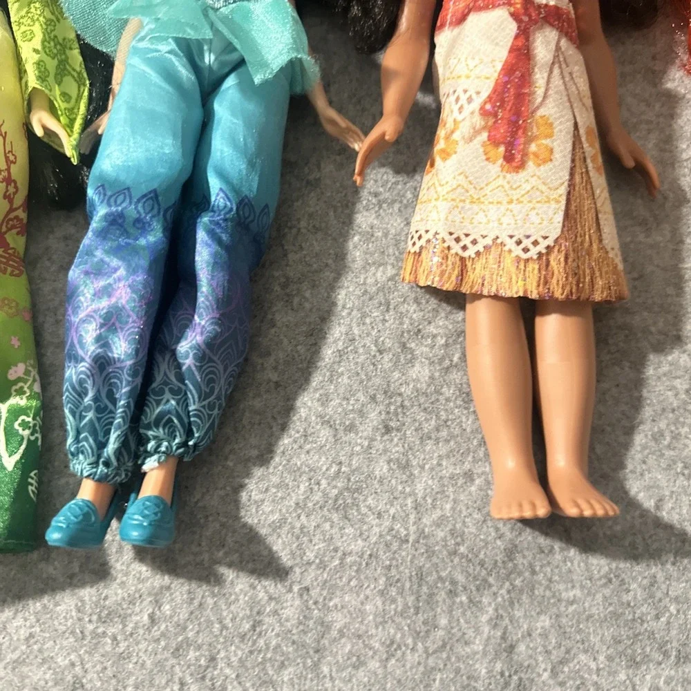 Disney Princess Doll Lot 5 Ariel Moana Tiana Mulan‎ Jasmine